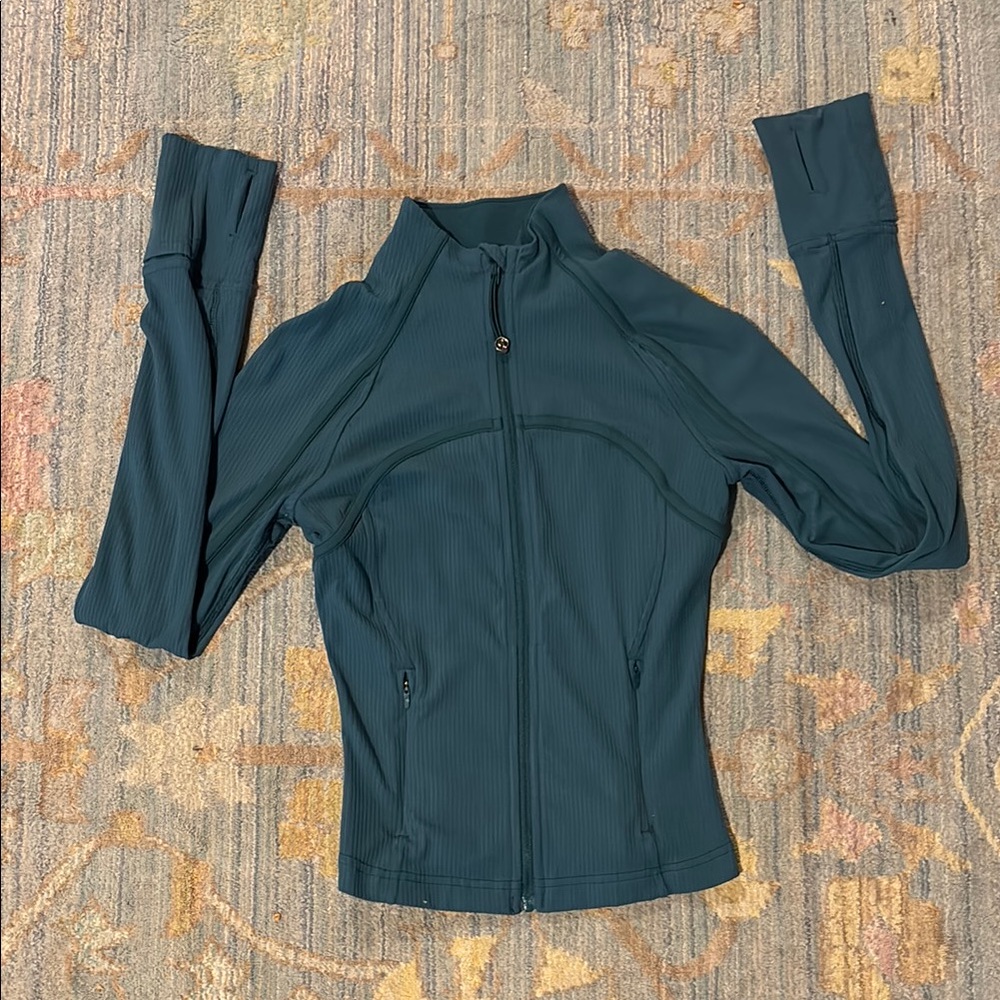 Green lululemon Utility Jacket with Full-Length Zipper and Stand-Up Collar